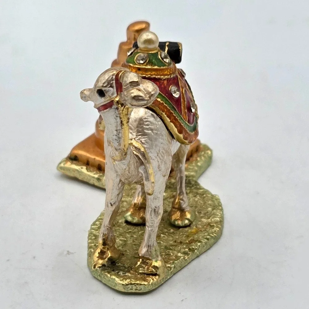 VINTAGE Jeweled Camel‎ Trinket Box Multicolor Hinged with Rhinestones, IRAQ